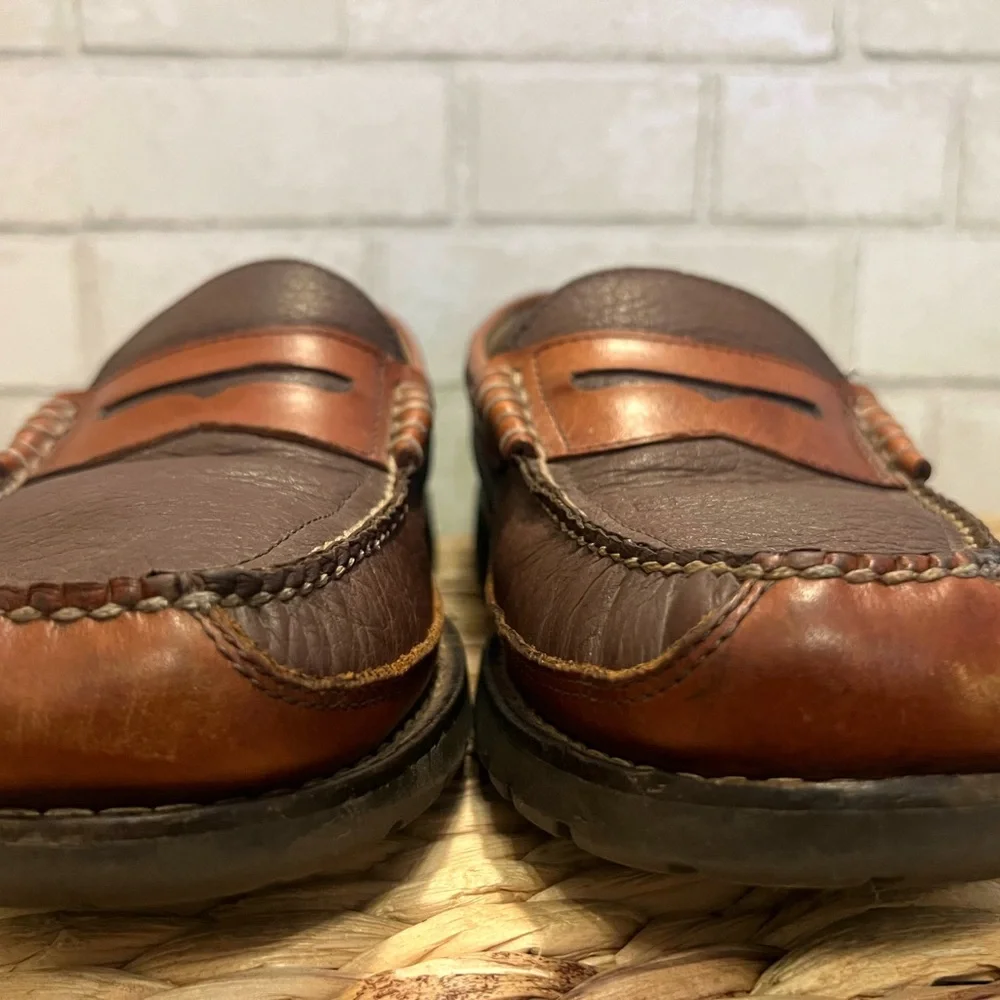 L.L. Bean Two-Tone Brown‎ Leather Loafers